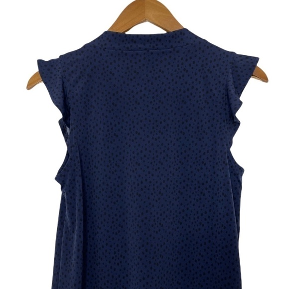 41 Hawthorn Stitch Fix Gabriella V-Neck Flutter Sleeve Top Navy NWT - Picture 4 of 10